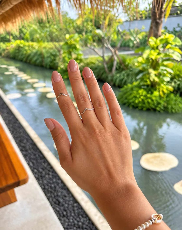Handmade silver ring created during a silver class in Ubud