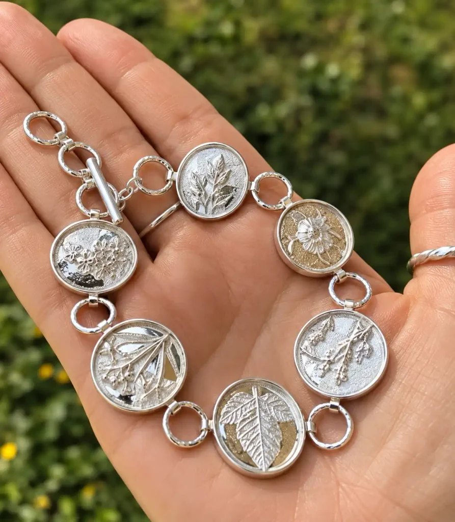 Handmade silver jewelry being polished and finished in Ubud